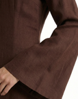 Elanor Linnen Dress ا Chestnut Brown