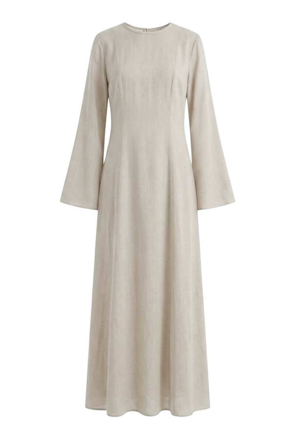 Elanor Linnen Dress ا Subtle beige
