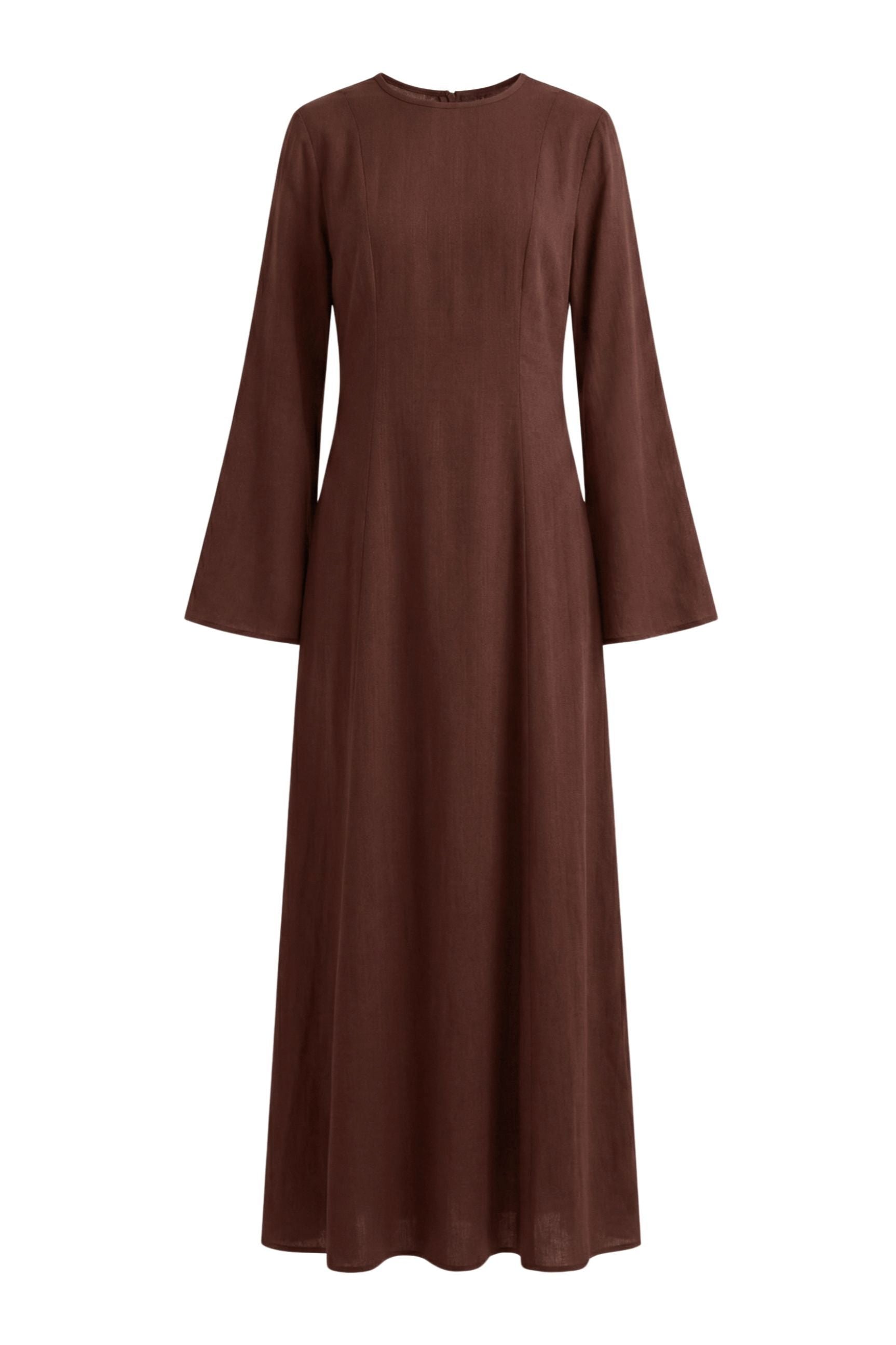 Elanor Dress ا Chestnut Brown