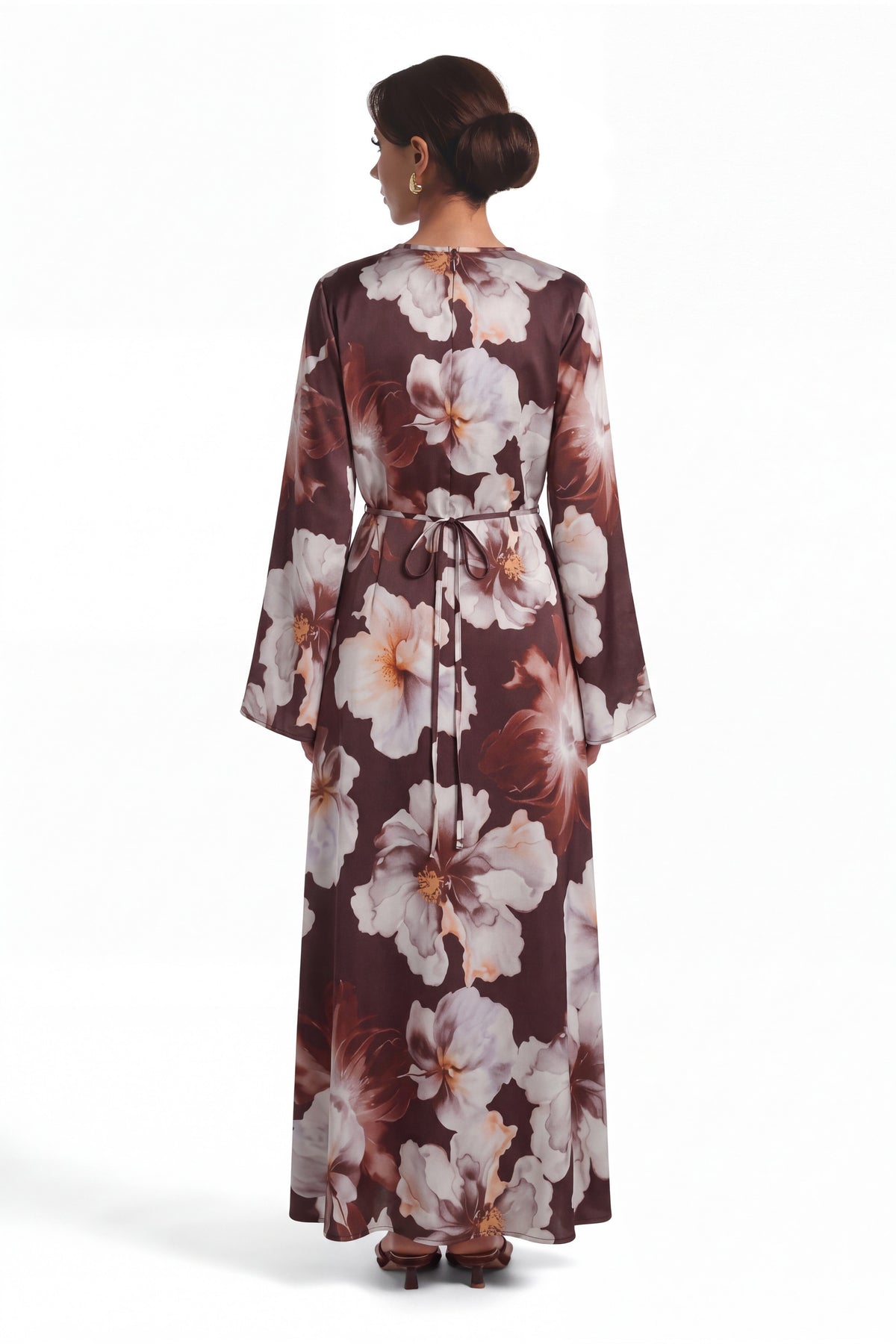 Flora Dress ا Soft Brown