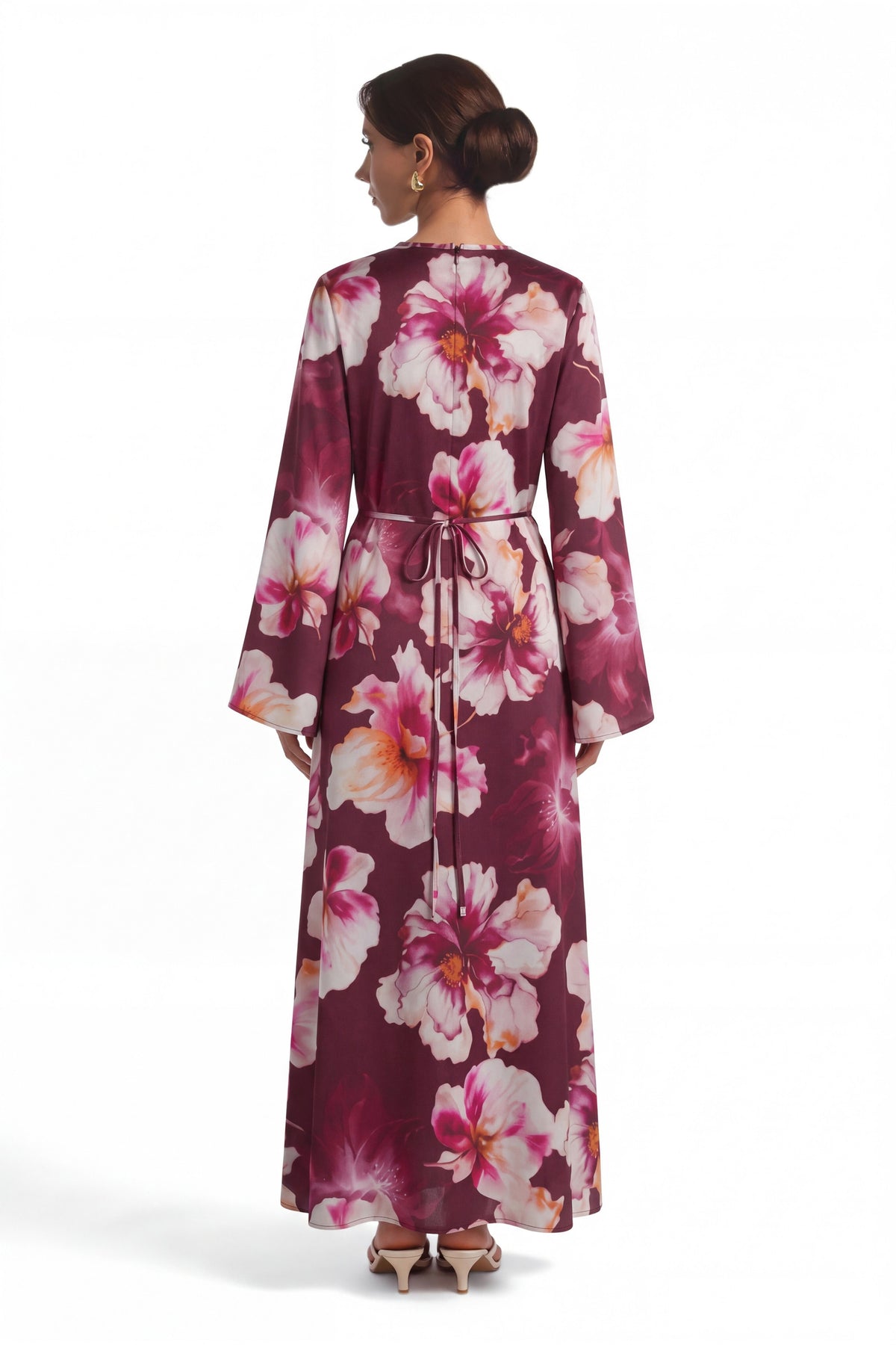 Flora Dress ا Deep burgundy