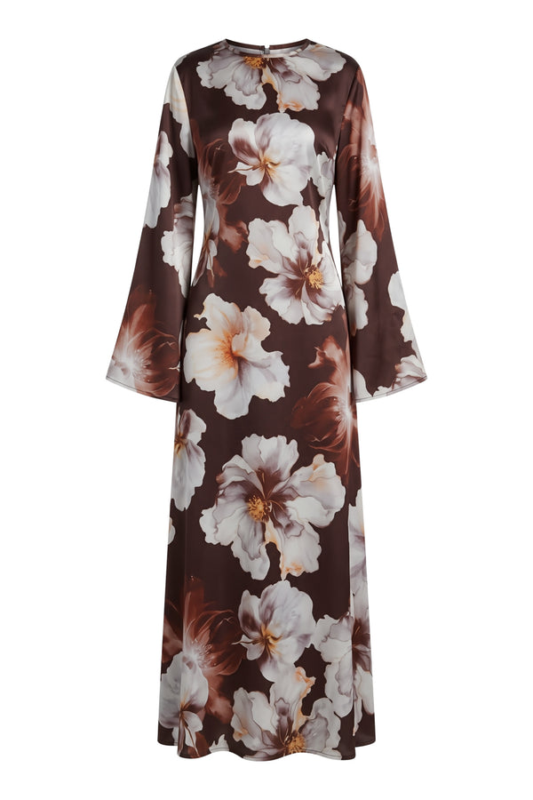 Flora Dress ا Soft Brown