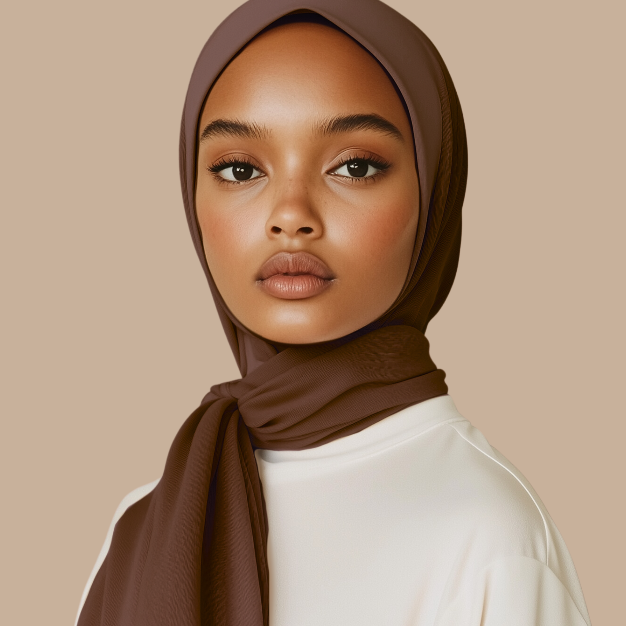 Dahliya Chiffon Hijab ₪ Cedar Brown