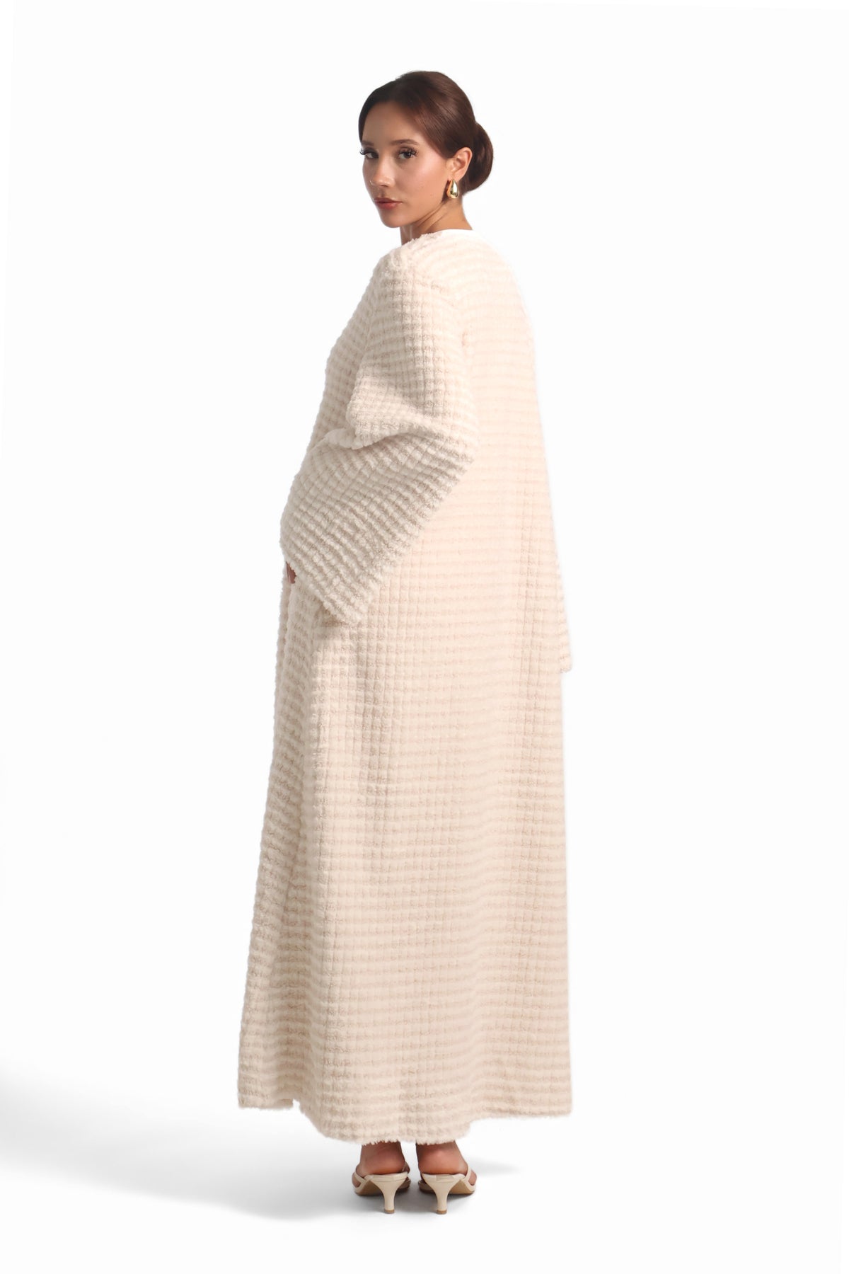 Nuha Open Abaya ا Off White