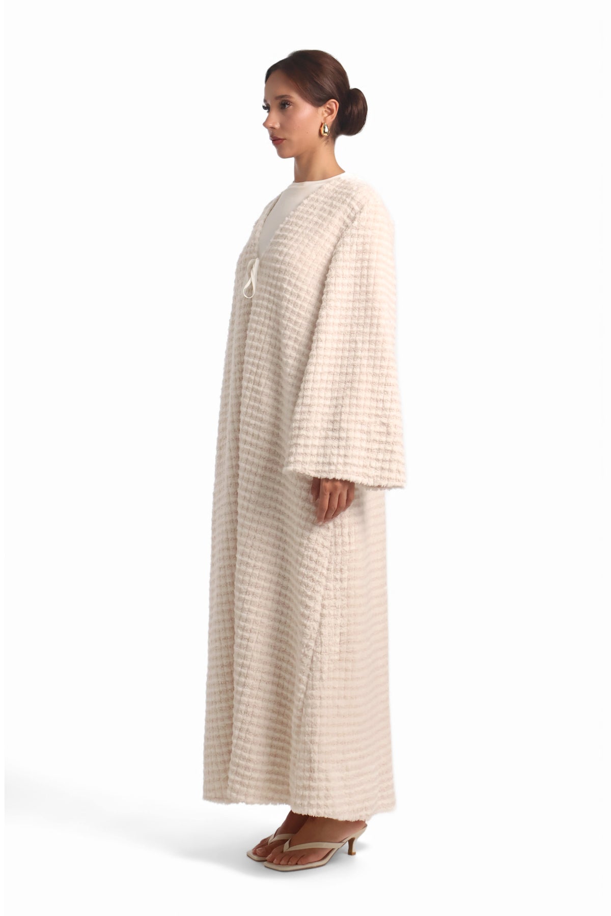 Nuha Open Abaya ا Off White
