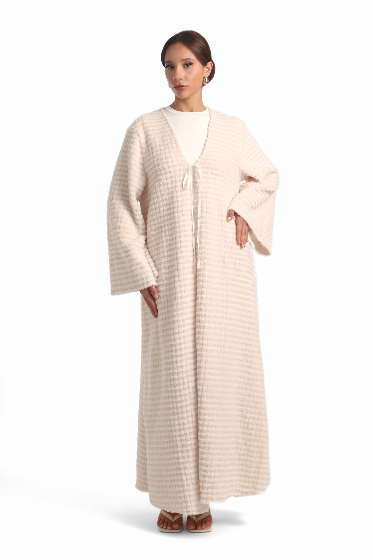 Nuha Open Abaya ا Off White