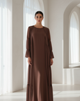 Ivorea Three Piece Abaya ا Chestnut Brown