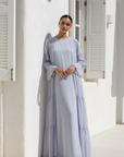 Ivorea Three Piece Abaya ا Soft Blue