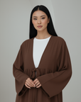 Lily Open Abaya ا Chestnut Brown