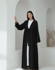 Lily Open Abaya ا Pure Black