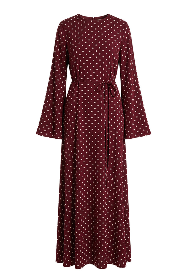 Nadia Dress ا Deep Burgundy