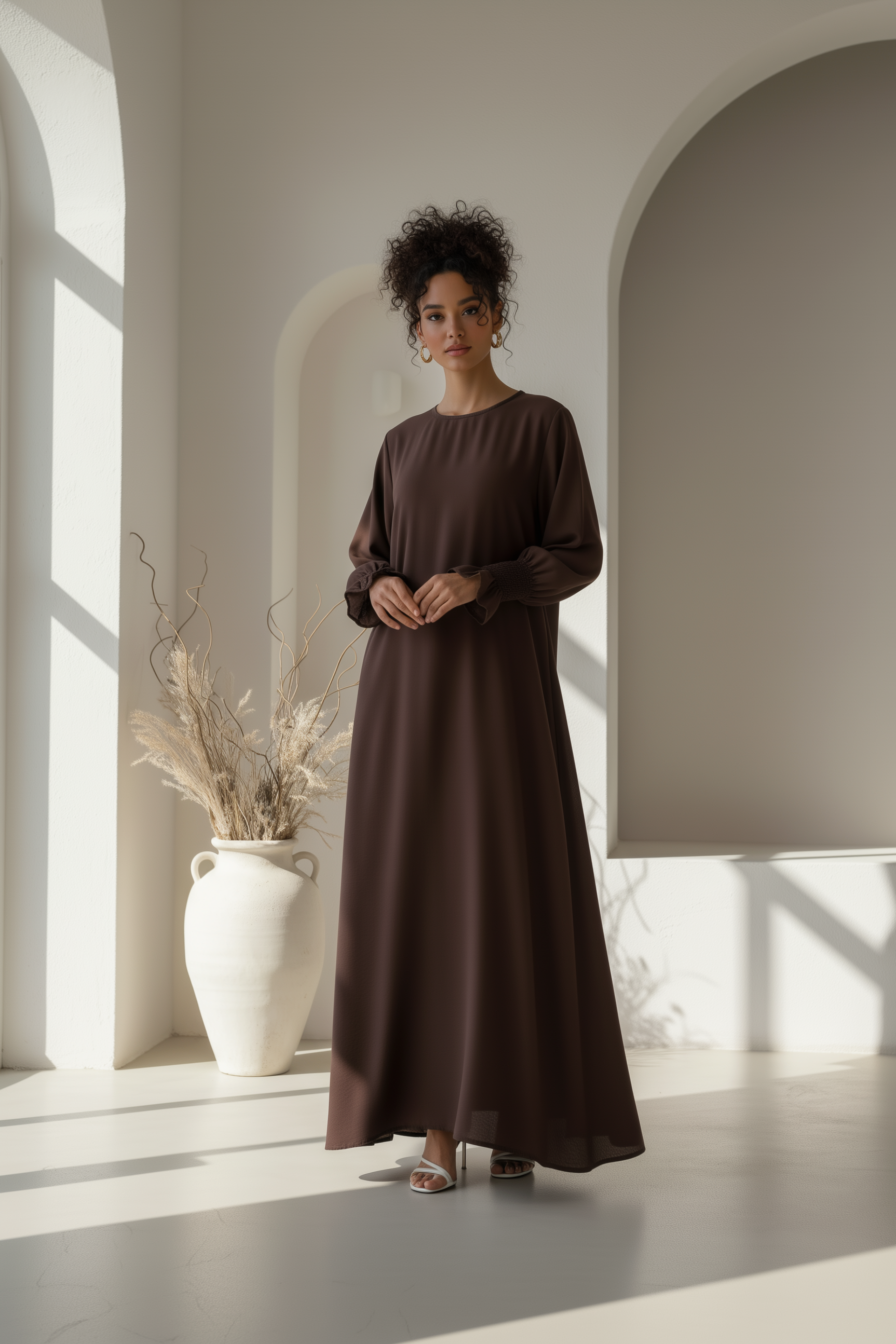Nerine Essential Abaya ا Chestnut Brown