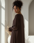Nerine Essential Abaya ا Chestnut Brown
