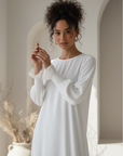 Nerine Essential Abaya  ا Soft White