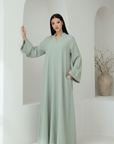 Nora Abaya Dress ا Pastel green
