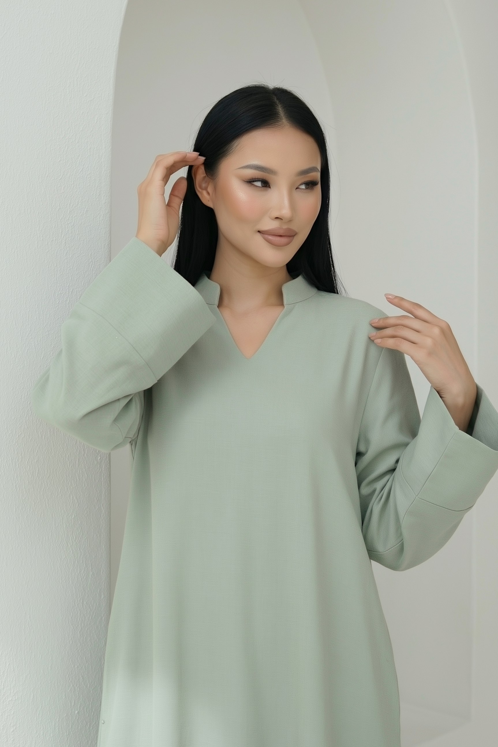 Nora Abaya Dress ا Pastel green