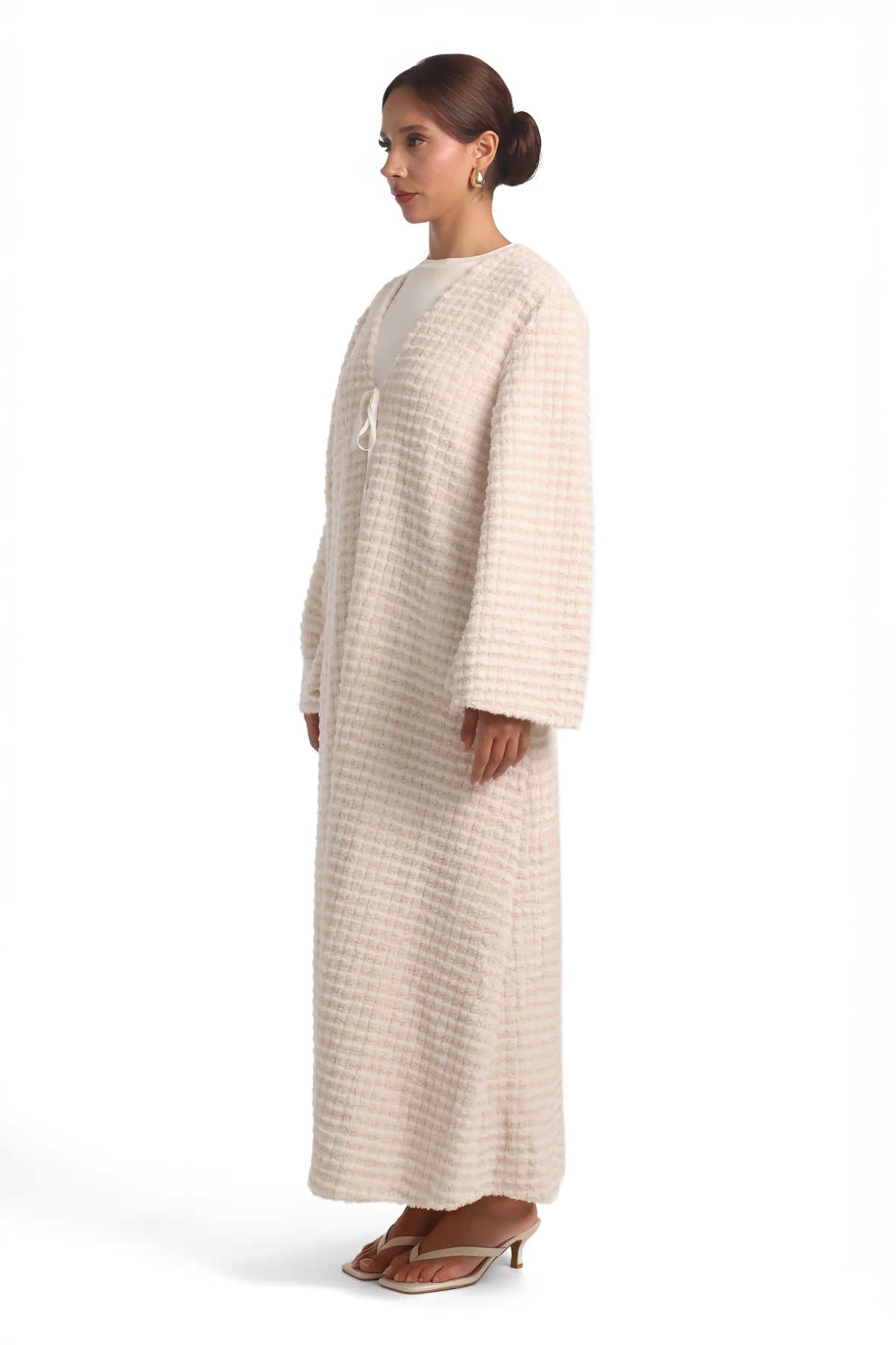 Nuha Open Abaya ا Off White
