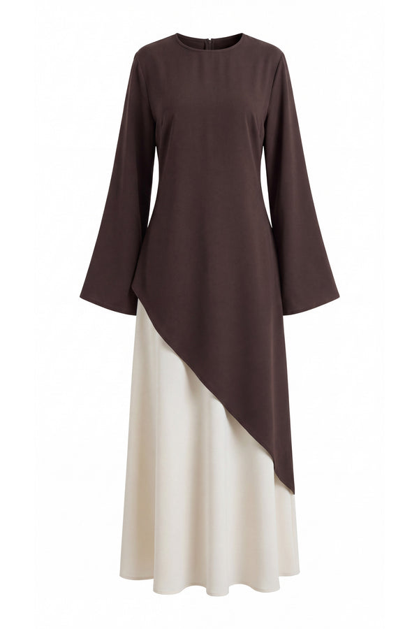 Olivia Two-piece ا Brown-White