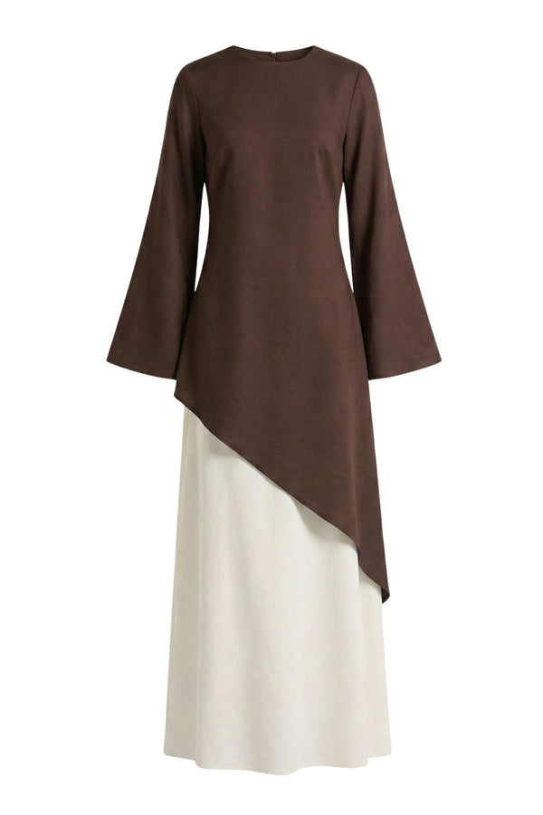 Olivia Two-piece ا Brown-White