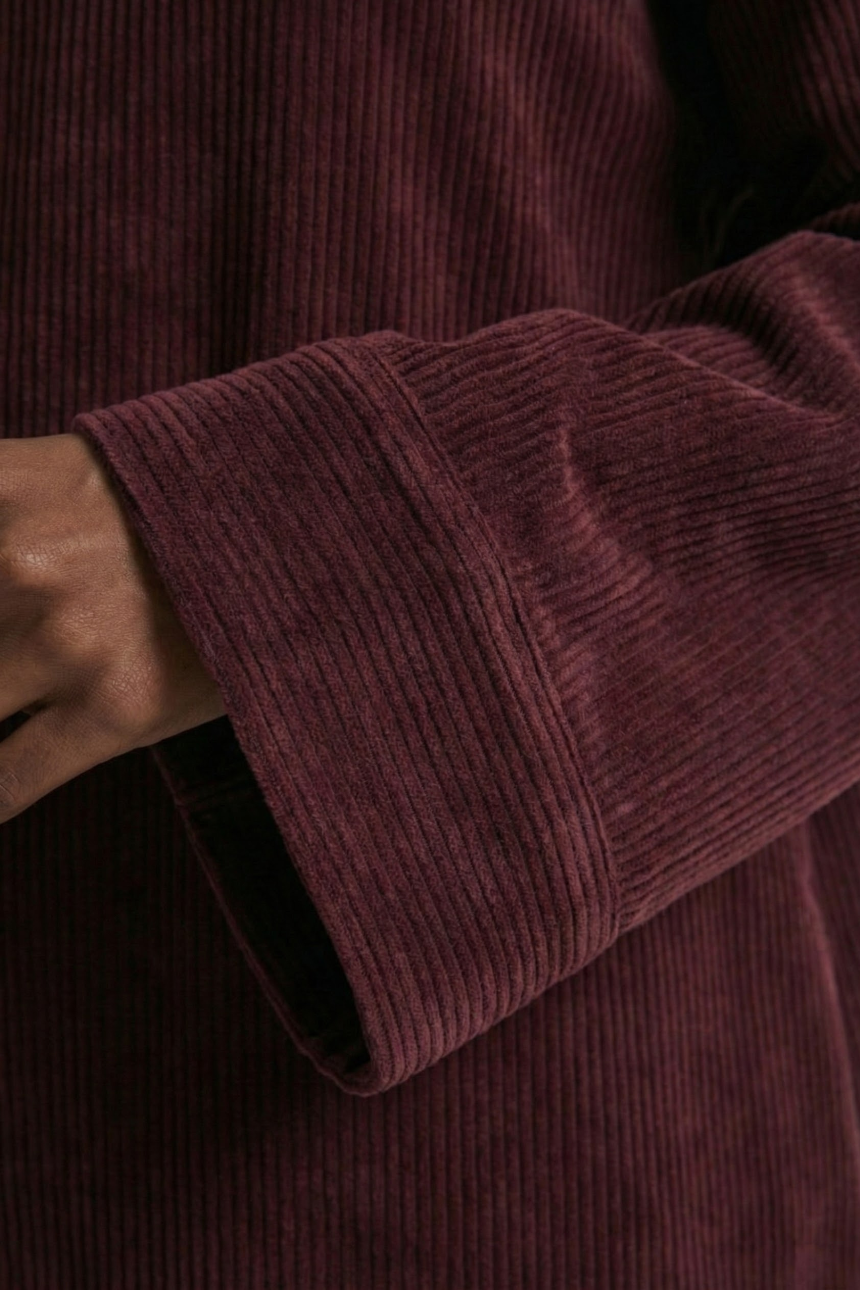 Rana Corduroy Abaya ا Soft Burgundy