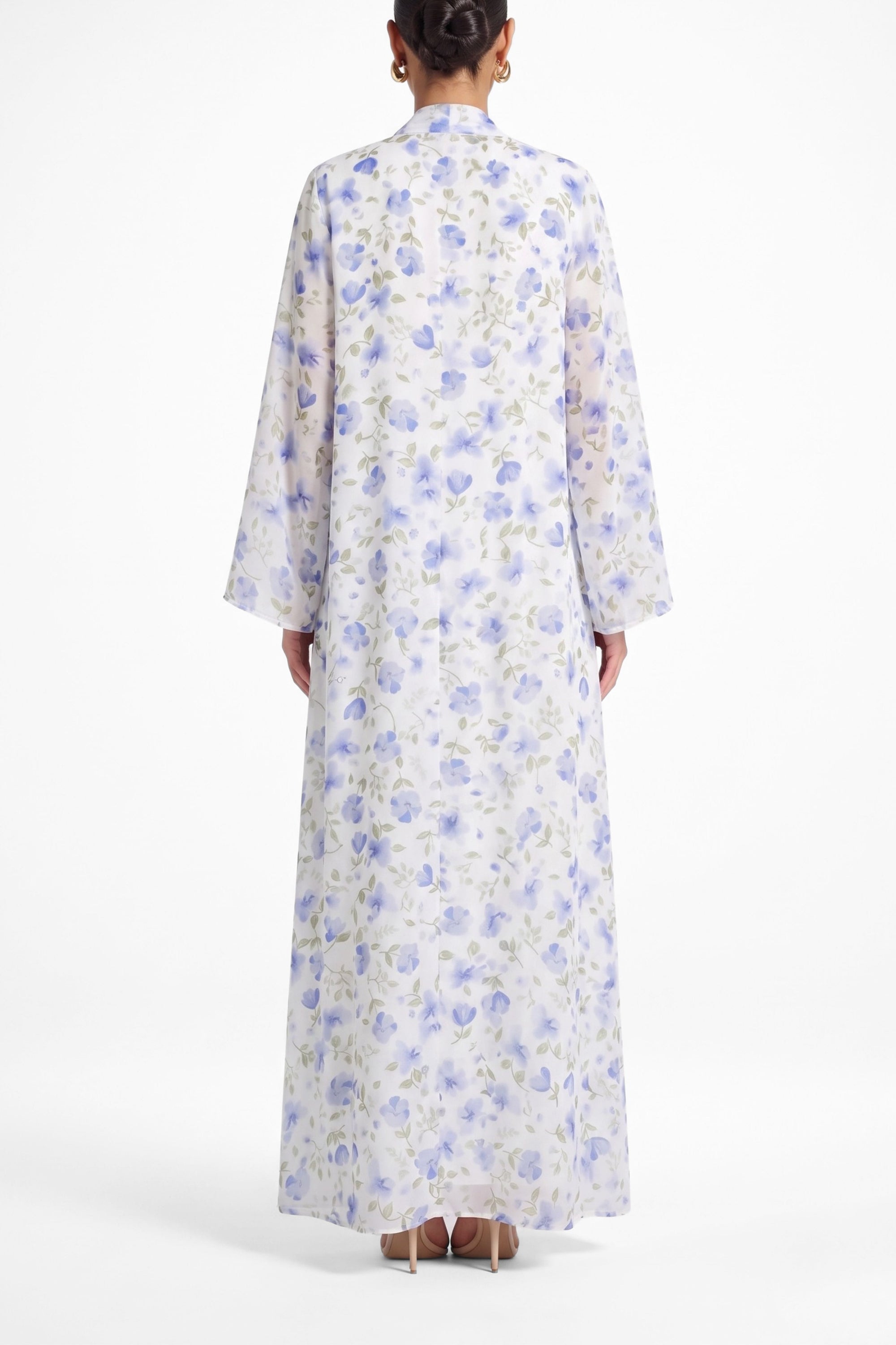 Sofia Open Abaya ا Flower Blue