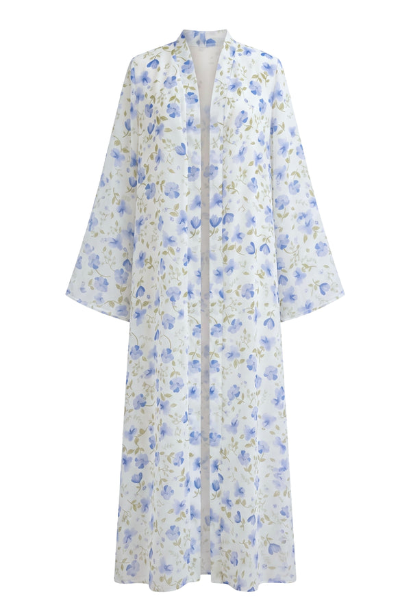 Sofia Open Abaya ا Flower Blue