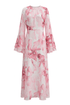 Zahra Dress in soft pink watercolour floral chiffon, full-length product view
