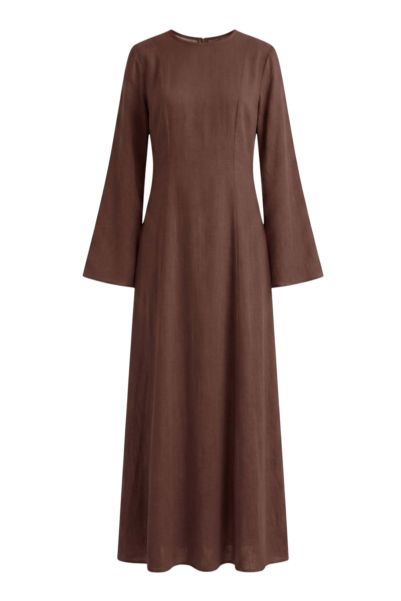Elanor Dress ا Chestnut Brown