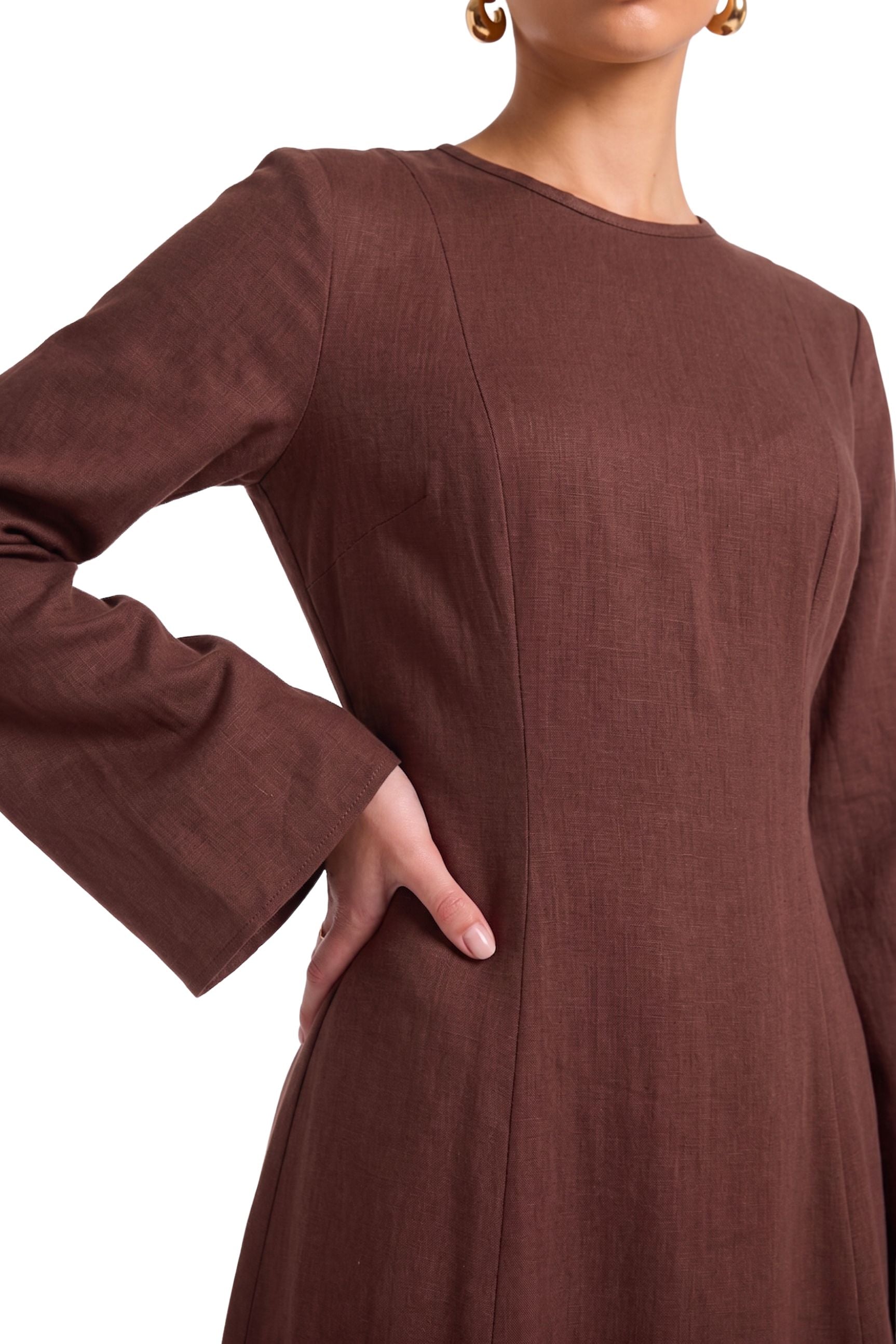 Elanor Dress ا Chestnut Brown