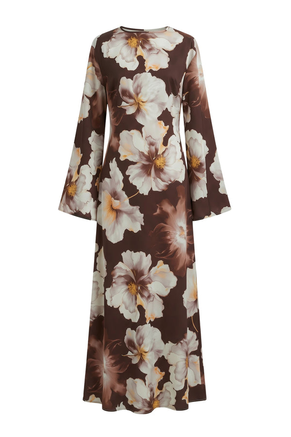 Flora Dress ا Soft Brown