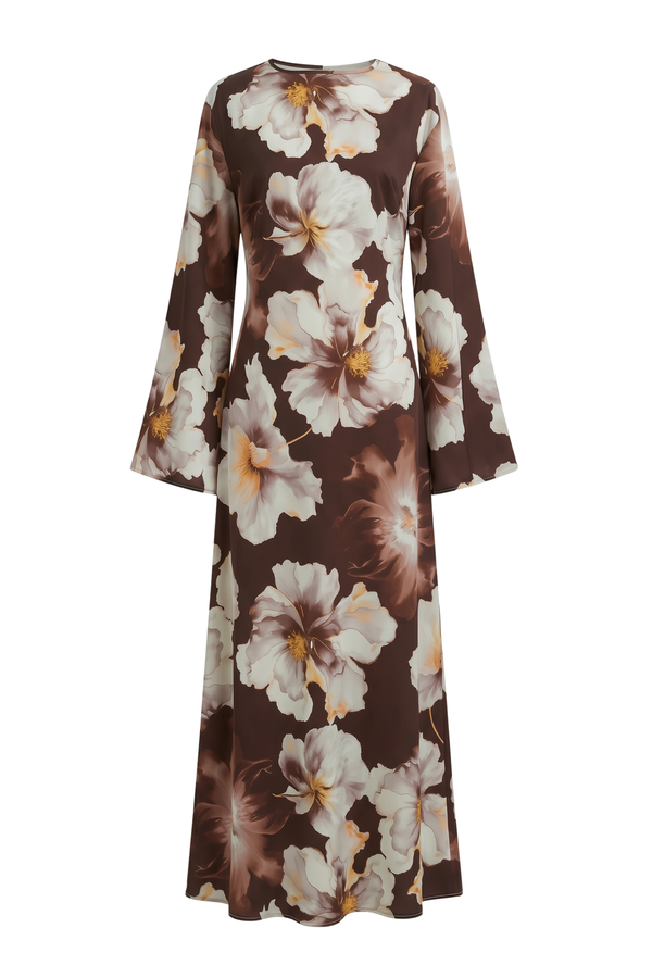 Flora Dress ا Soft Brown