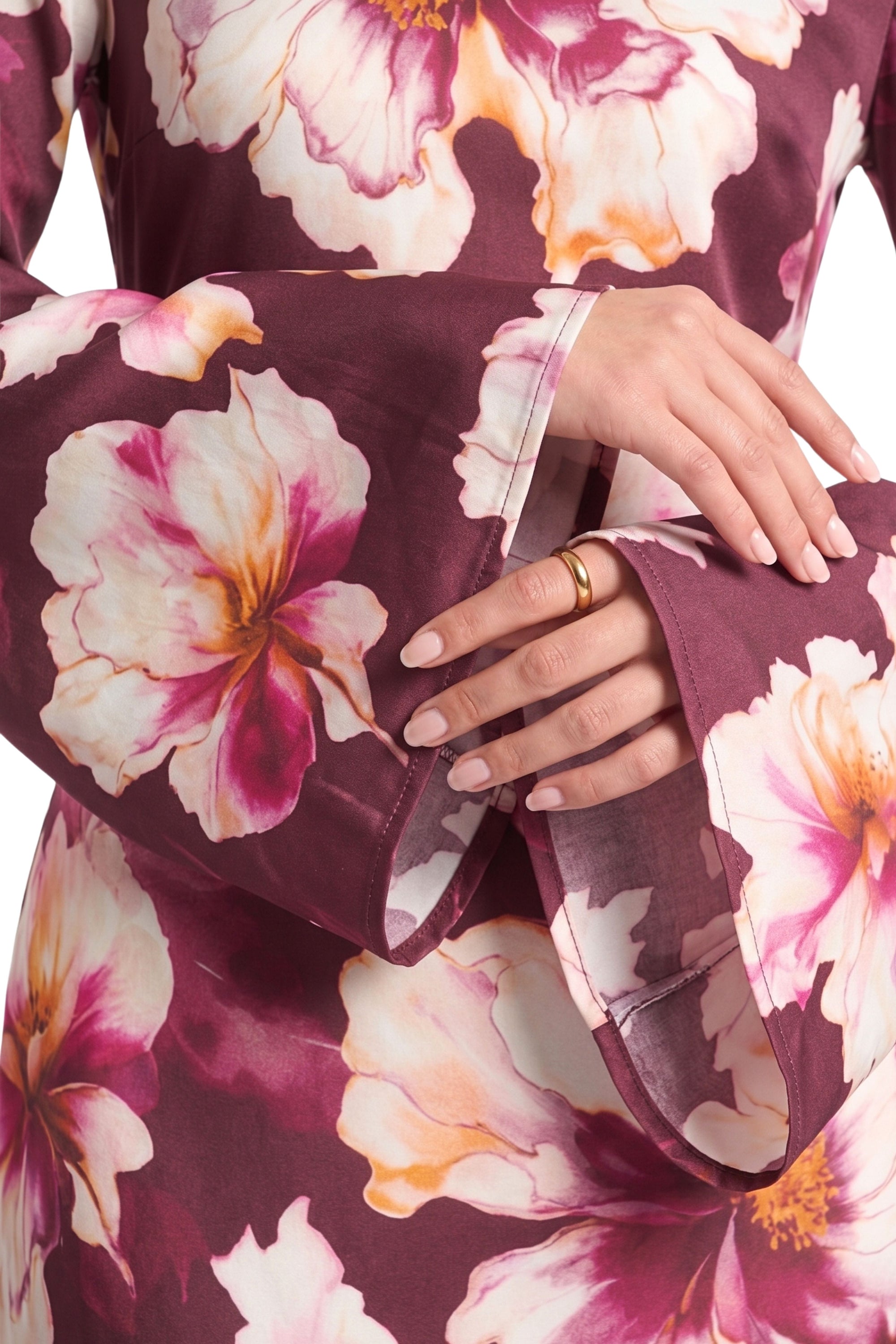 Flora Dress ا Deep burgundy