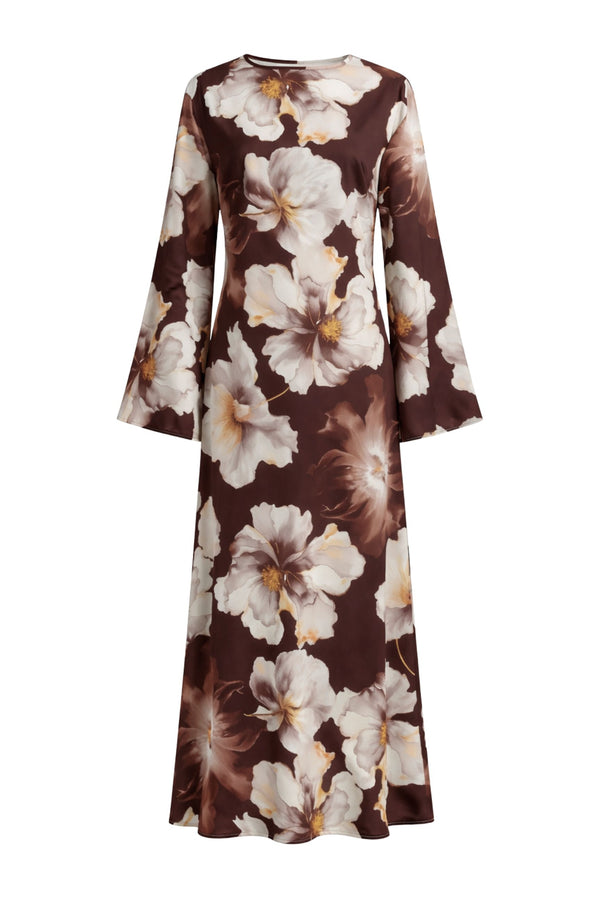 Flora Dress ا Soft Brown
