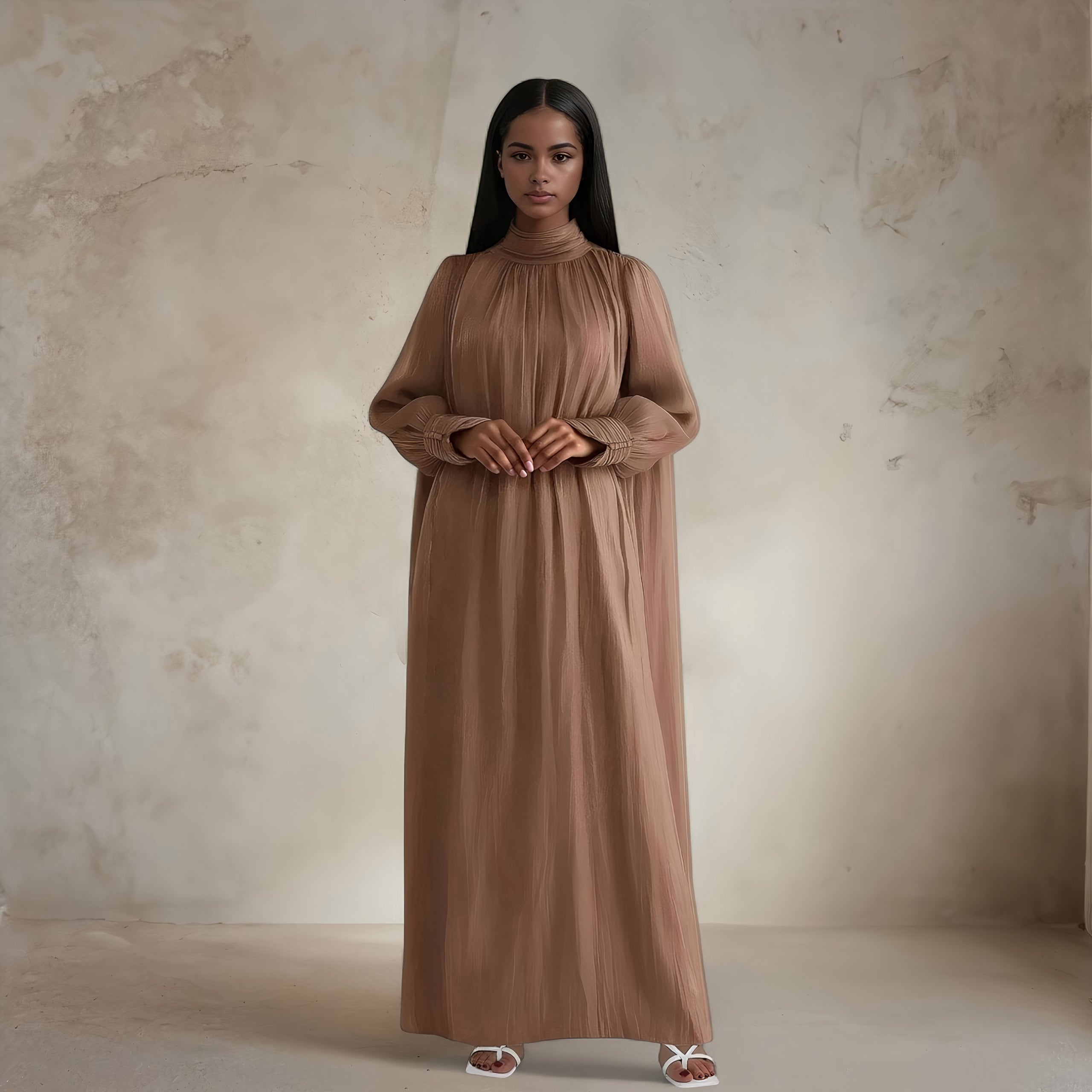 Magnolia Silk Dress ₪ Soft Caramel