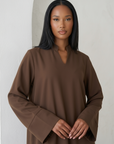 Nora Abaya Dress ا Chestnut Brown