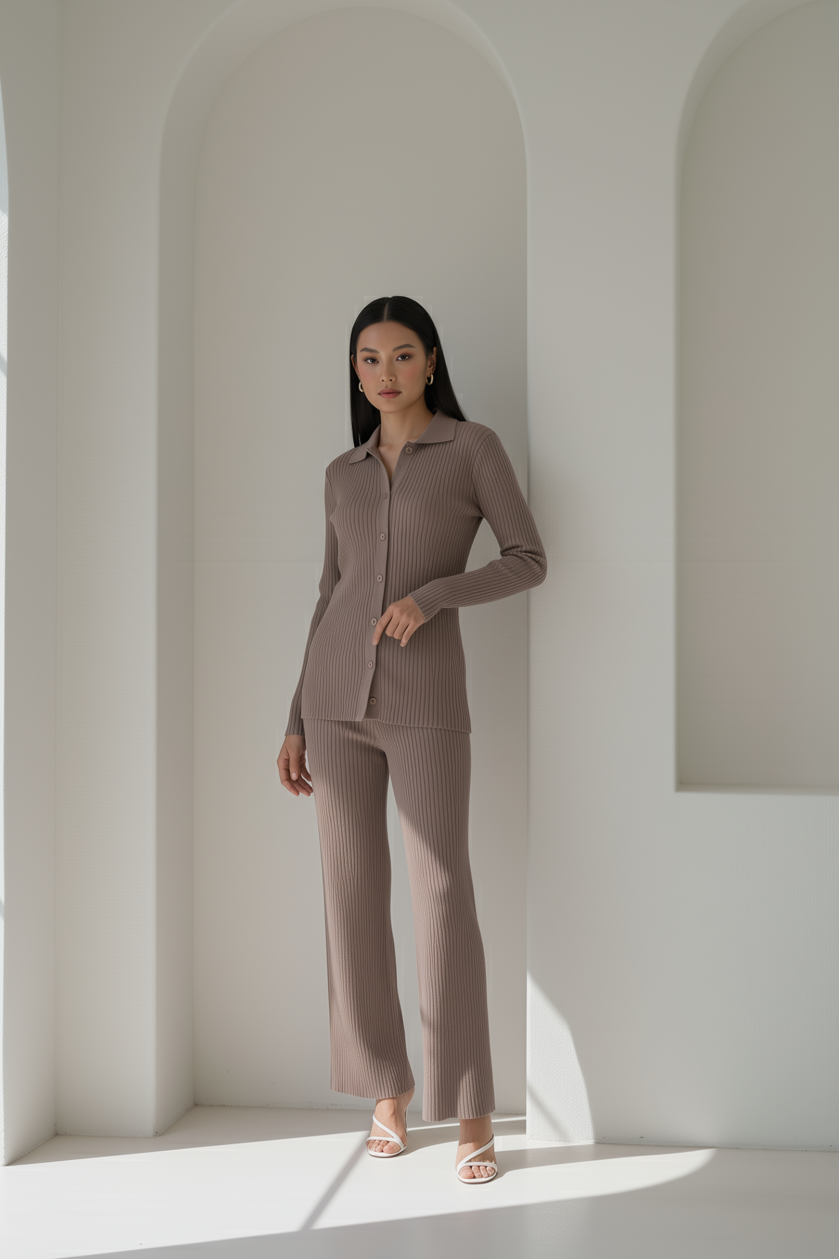 Serene Knit Set ا Pure Taupe