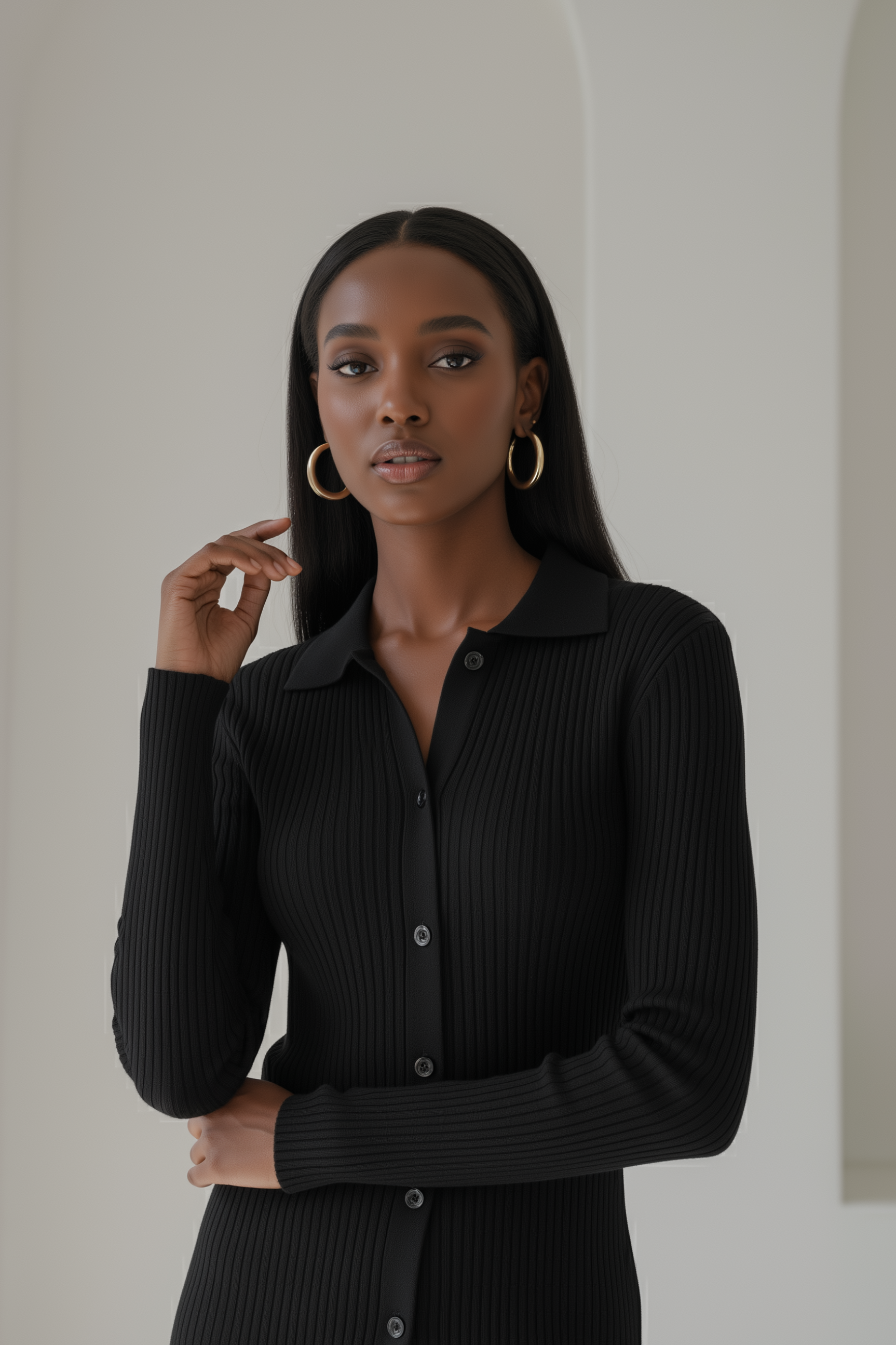 Serene Knit Set ا Deep Black