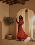 Zinnia Dress ا Vibrant Orange