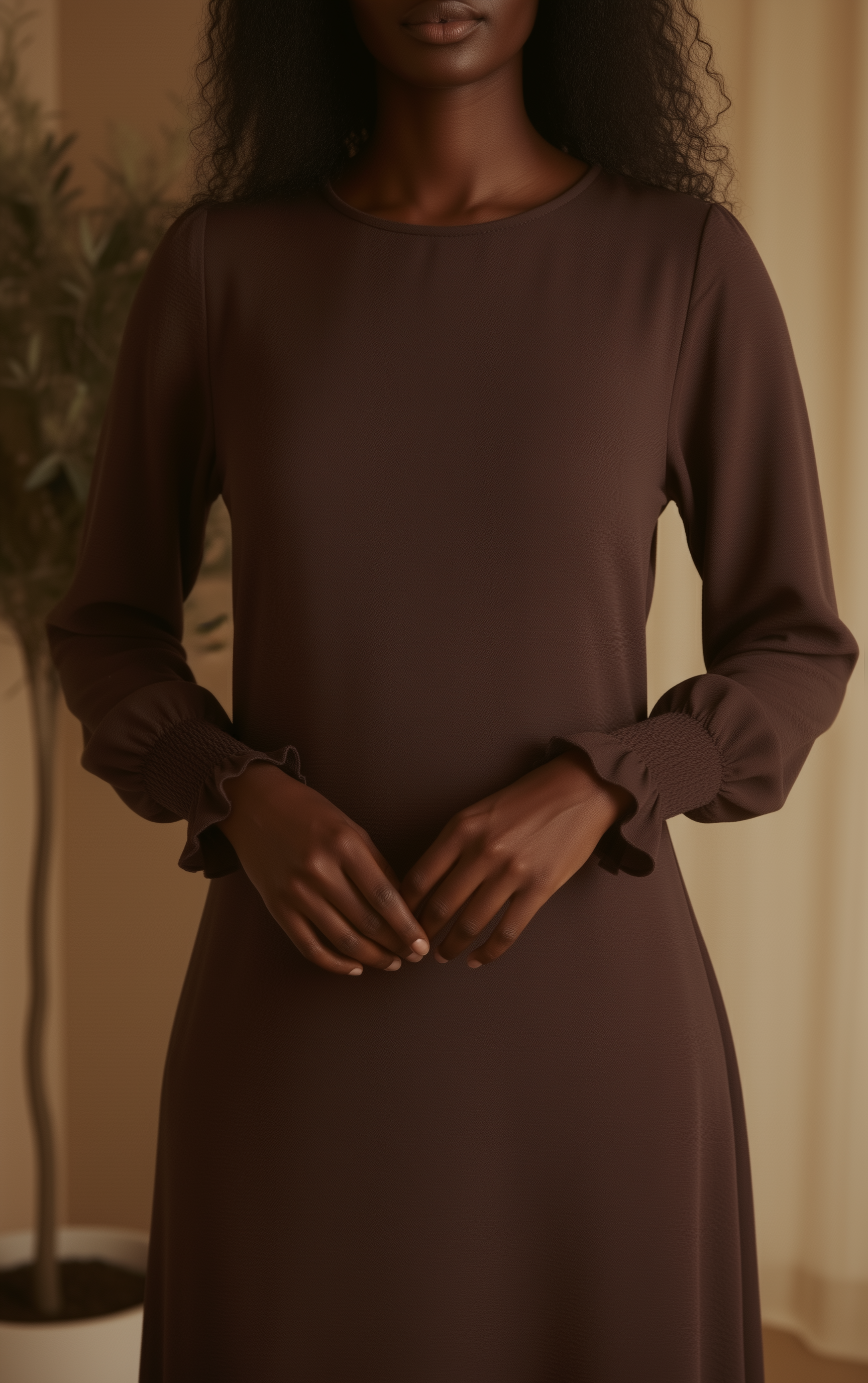 Nerine Essential Abaya ا Chestnut Brown