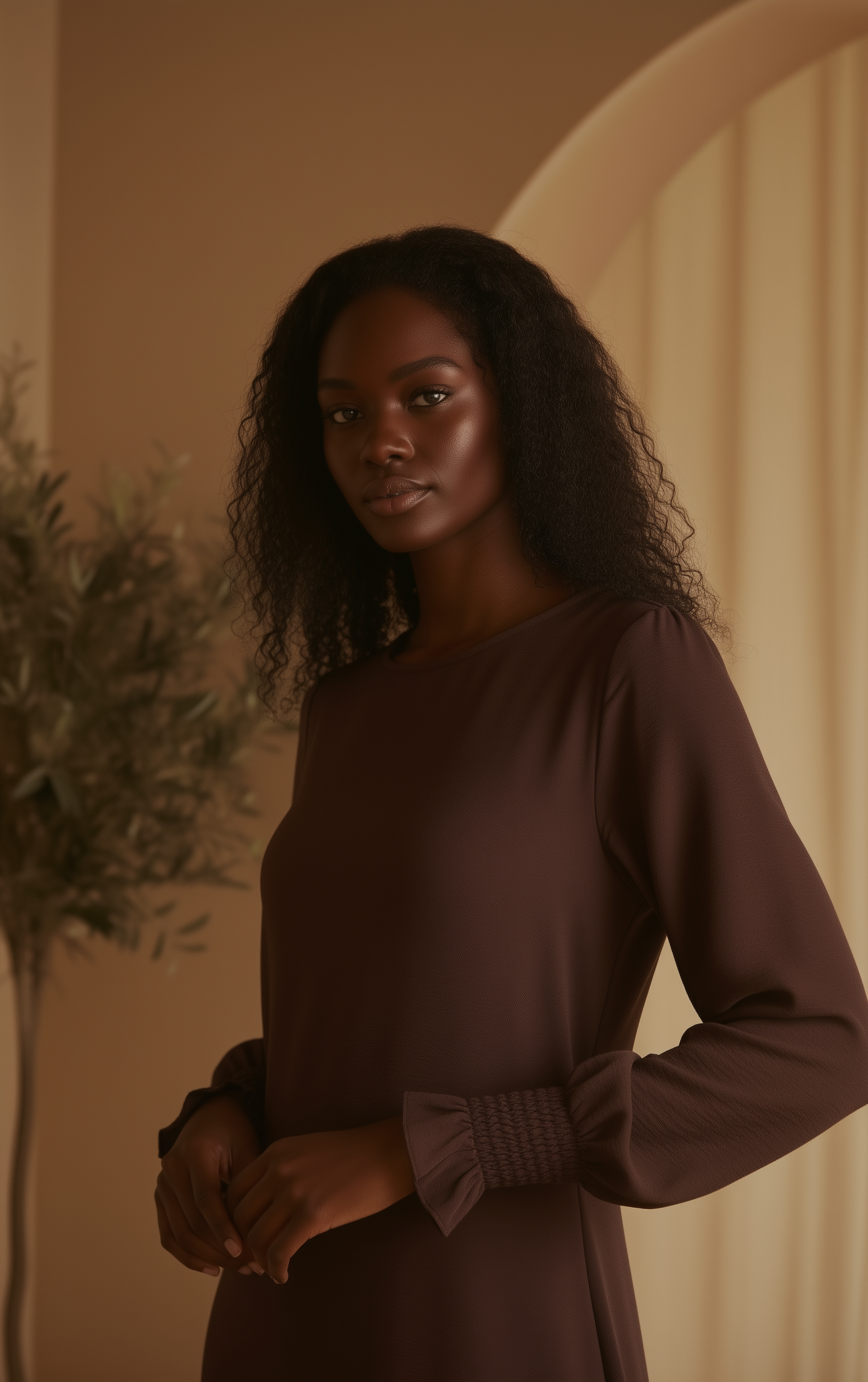 Nerine Essential Abaya ا Chestnut Brown